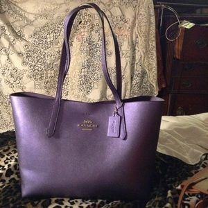 Authentic purple-SHIMMMMMERY glow Coach Purse